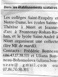 Établissements scolaires qui ont rejoint le collège Notre-Dame (voir article NR) {JPEG}